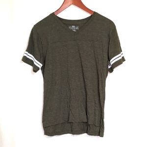 Hobby Lobby Olive Green Vneck Baseball Tshirt Size Small